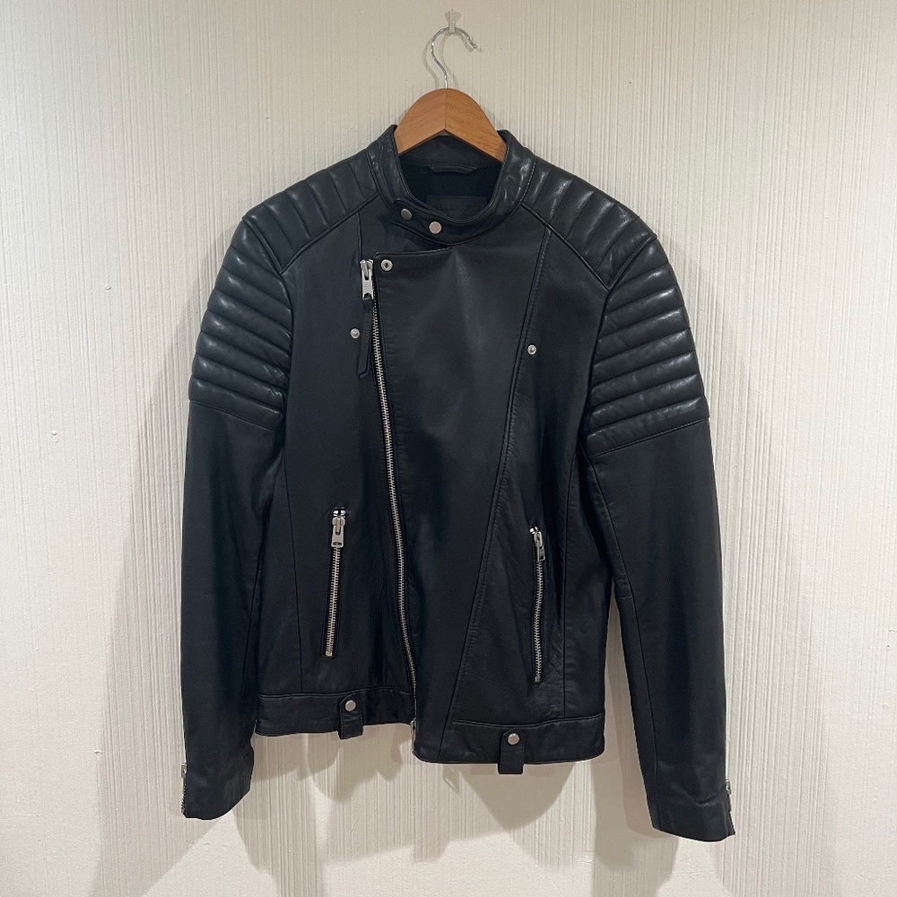 ALL SAINTS LEATHER BIKER JACKET FOR MEN SIZE SMALL